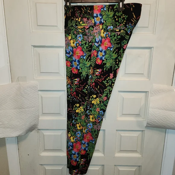 SWING CONTROL floral w/ some stretch pants, size 14 With 4 pockets Spring Summer - Picture 5 of 10